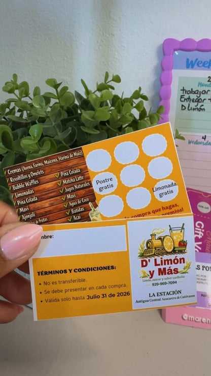 Scratch off y  loyalty cards