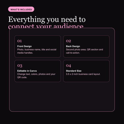 Editable Instagram Business Card Template | Black & Pink Canva Template