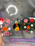 Dog & Flowers UV DTF Sticker - Marenas Crafty