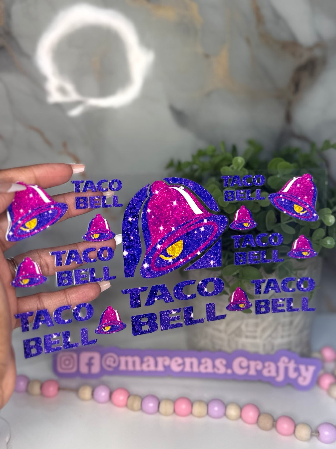 Pink & Purple Bell UV DTF Sticker - Marenas Crafty