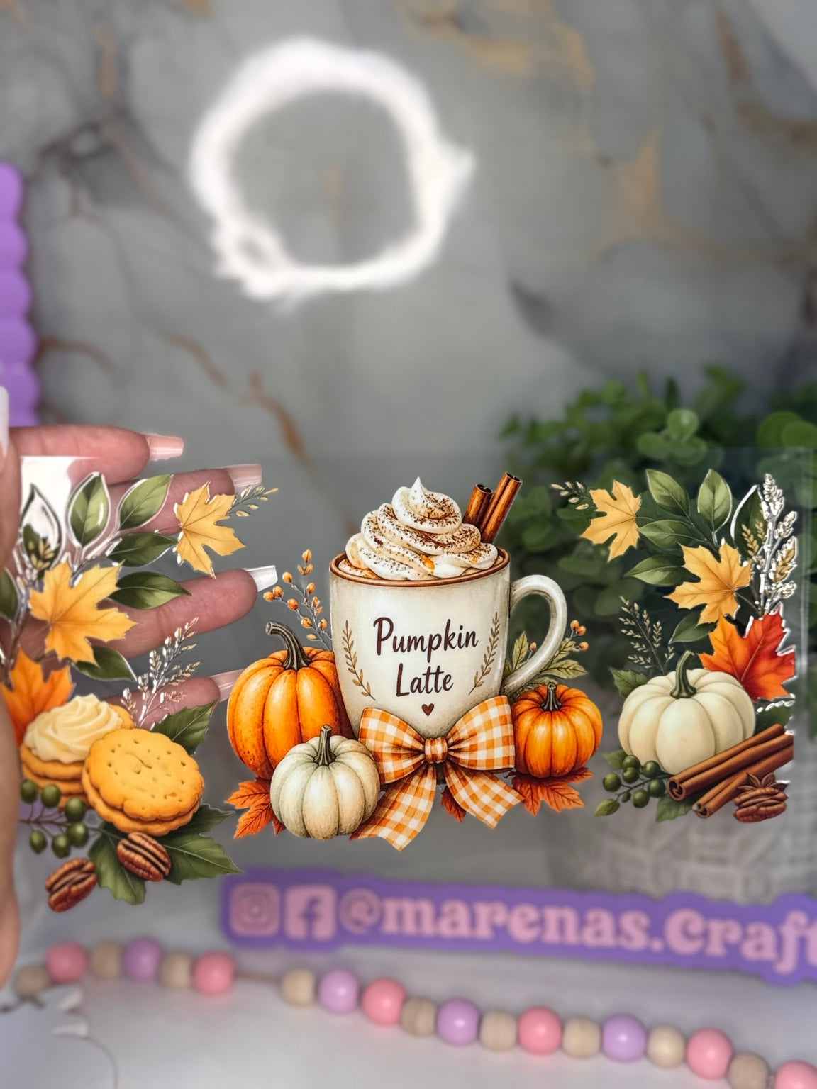 Pumpkin Latte Autumn UV DTF Sticker - Marenas Crafty