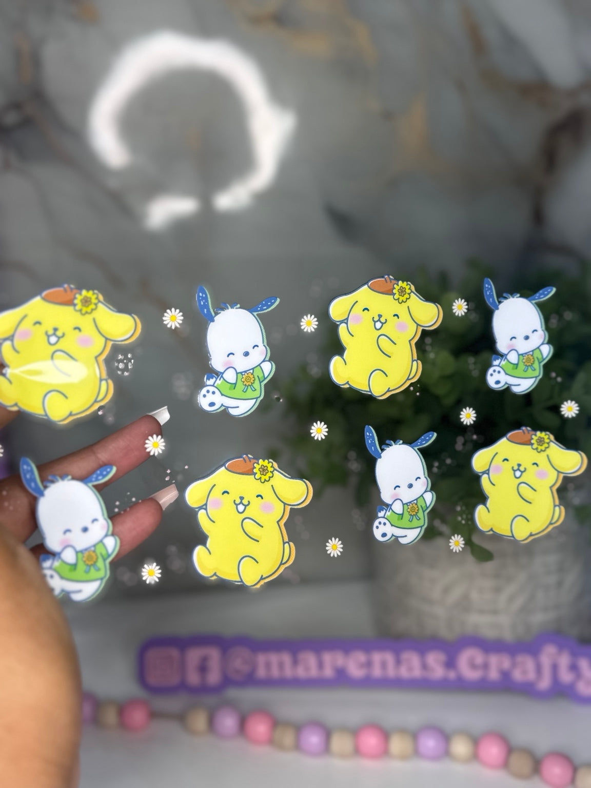 Yellow Puppy & Bunny UV DTF Sticker - Marenas Crafty